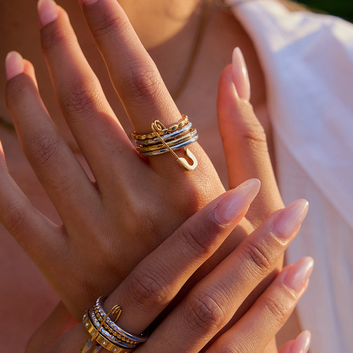 Multi-layer Stacking Rings Titanium Steel Non-fading Finger Rings Cross-border Hot-selling Jewelry High-end Stainless Steel rings
