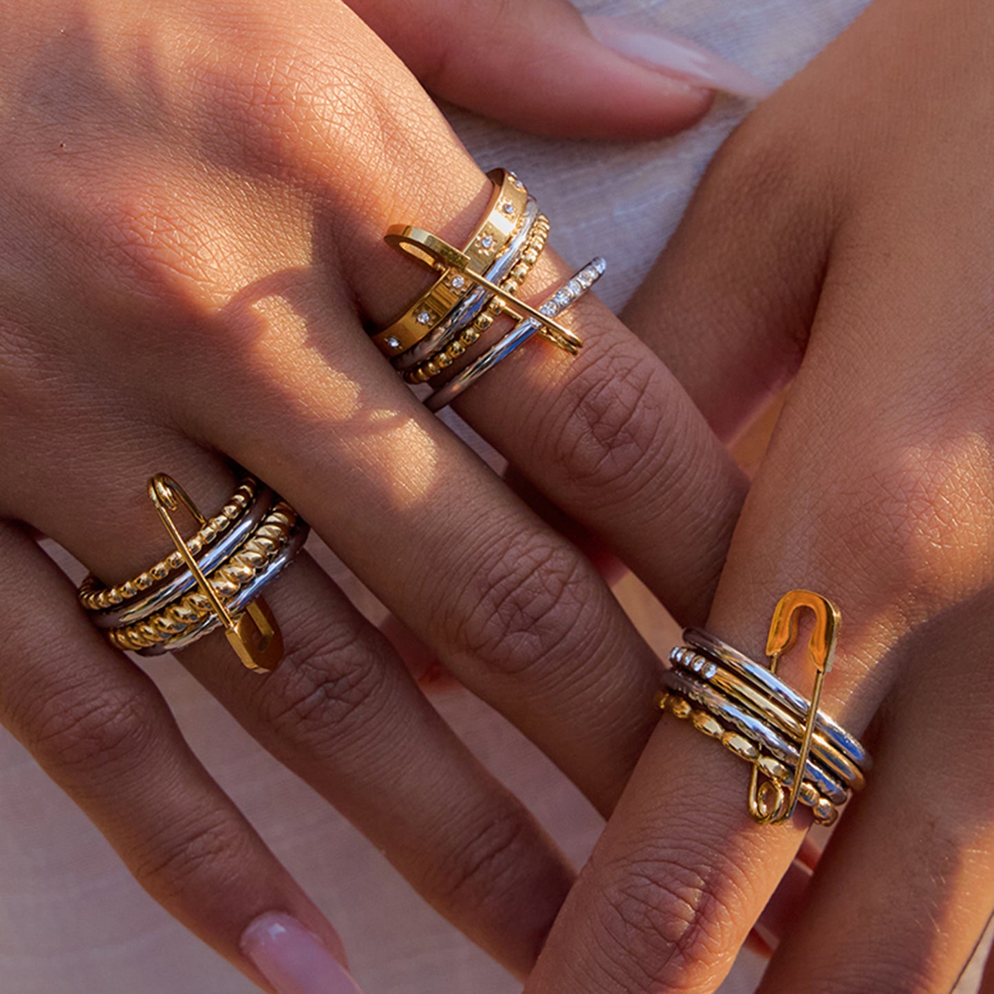 Multi-layer Stacking Rings Titanium Steel Non-fading Finger Rings Cross-border Hot-selling Jewelry High-end Stainless Steel rings