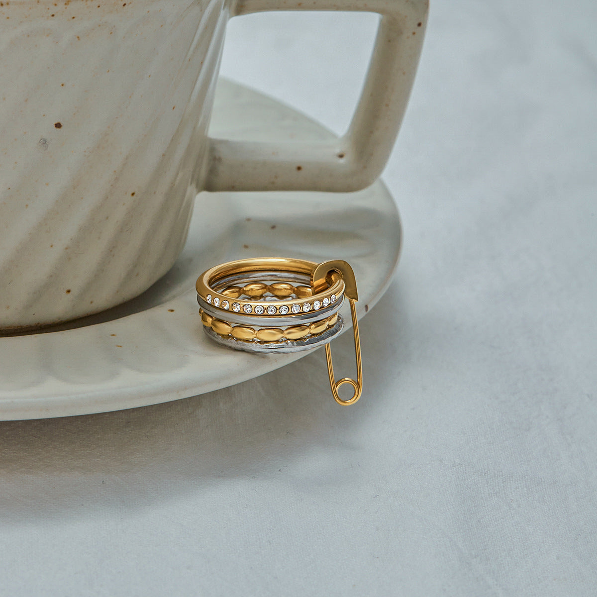 Multi-layer Stacking Rings Titanium Steel Non-fading Finger Rings Cross-border Hot-selling Jewelry High-end Stainless Steel rings