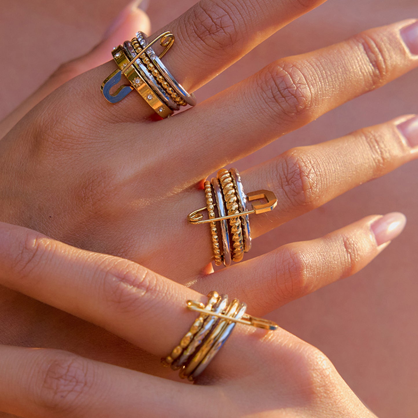 Multi-layer Stacking Rings Titanium Steel Non-fading Finger Rings Cross-border Hot-selling Jewelry High-end Stainless Steel rings