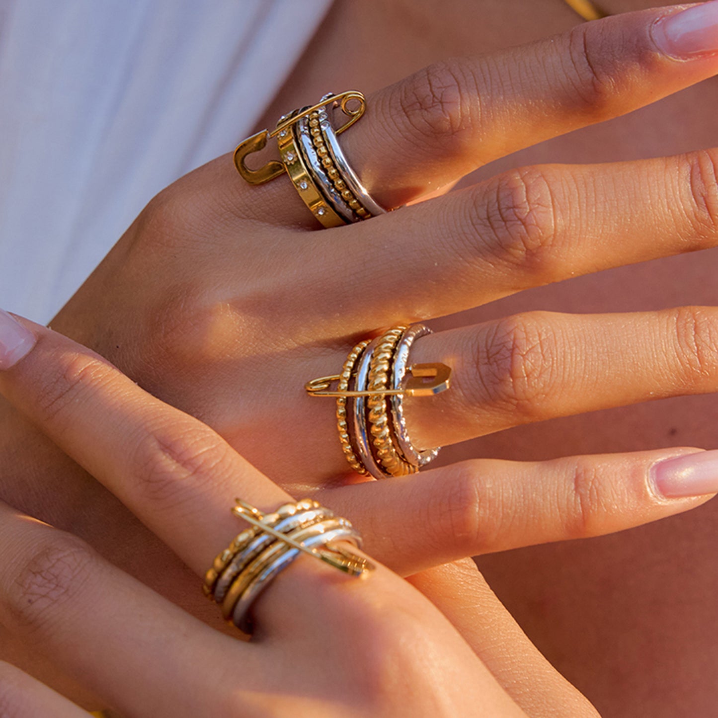 Multi-layer Stacking Rings Titanium Steel Non-fading Finger Rings Cross-border Hot-selling Jewelry High-end Stainless Steel rings