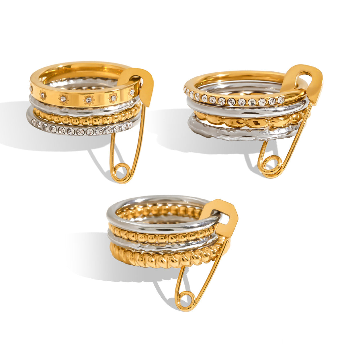 Multi-layer Stacking Rings Titanium Steel Non-fading Finger Rings Cross-border Hot-selling Jewelry High-end Stainless Steel rings