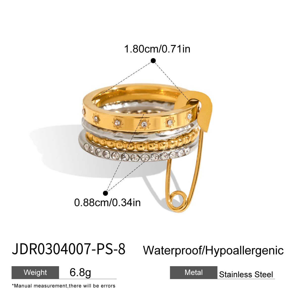 Multi-layer Stacking Rings Titanium Steel Non-fading Finger Rings Cross-border Hot-selling Jewelry High-end Stainless Steel rings