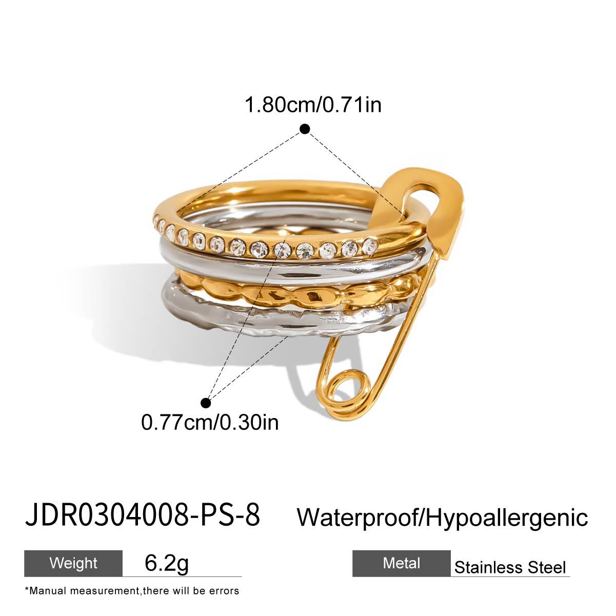 Multi-layer Stacking Rings Titanium Steel Non-fading Finger Rings Cross-border Hot-selling Jewelry High-end Stainless Steel rings