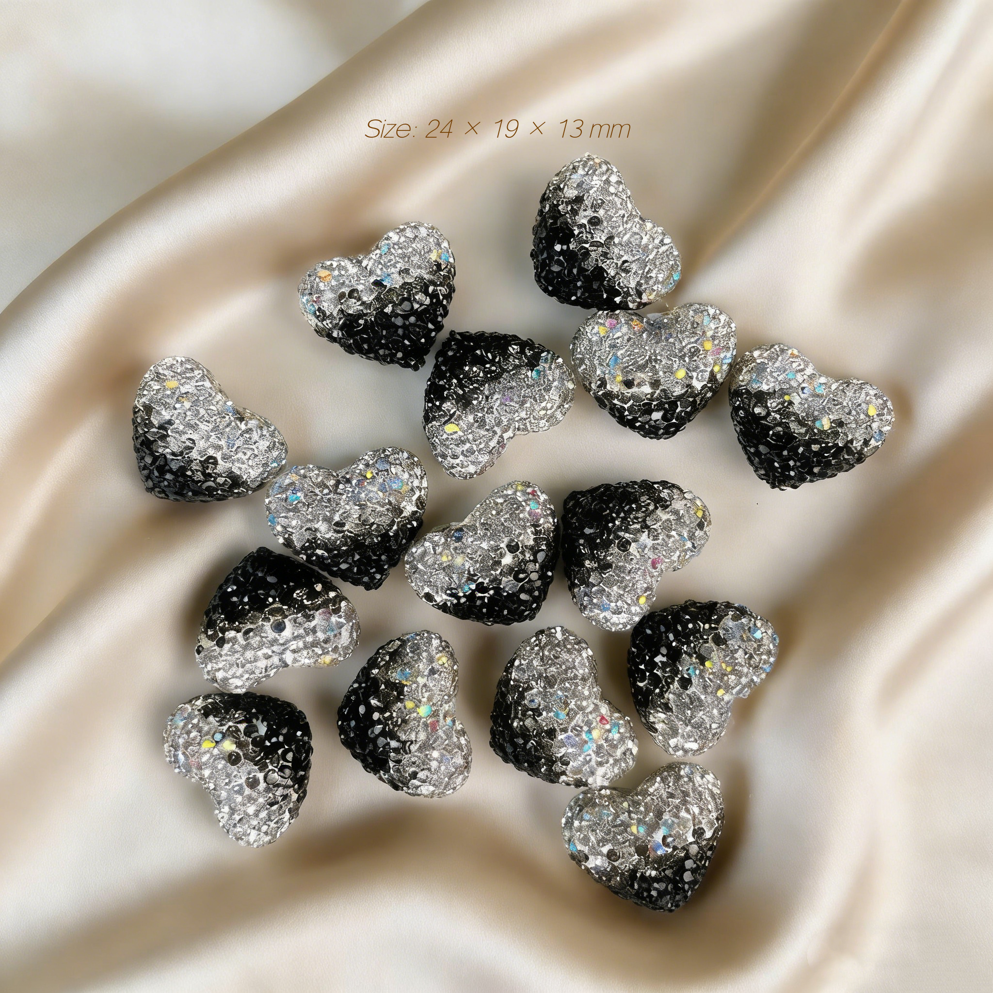 Rhinestone Heart (5pcs/Bag)