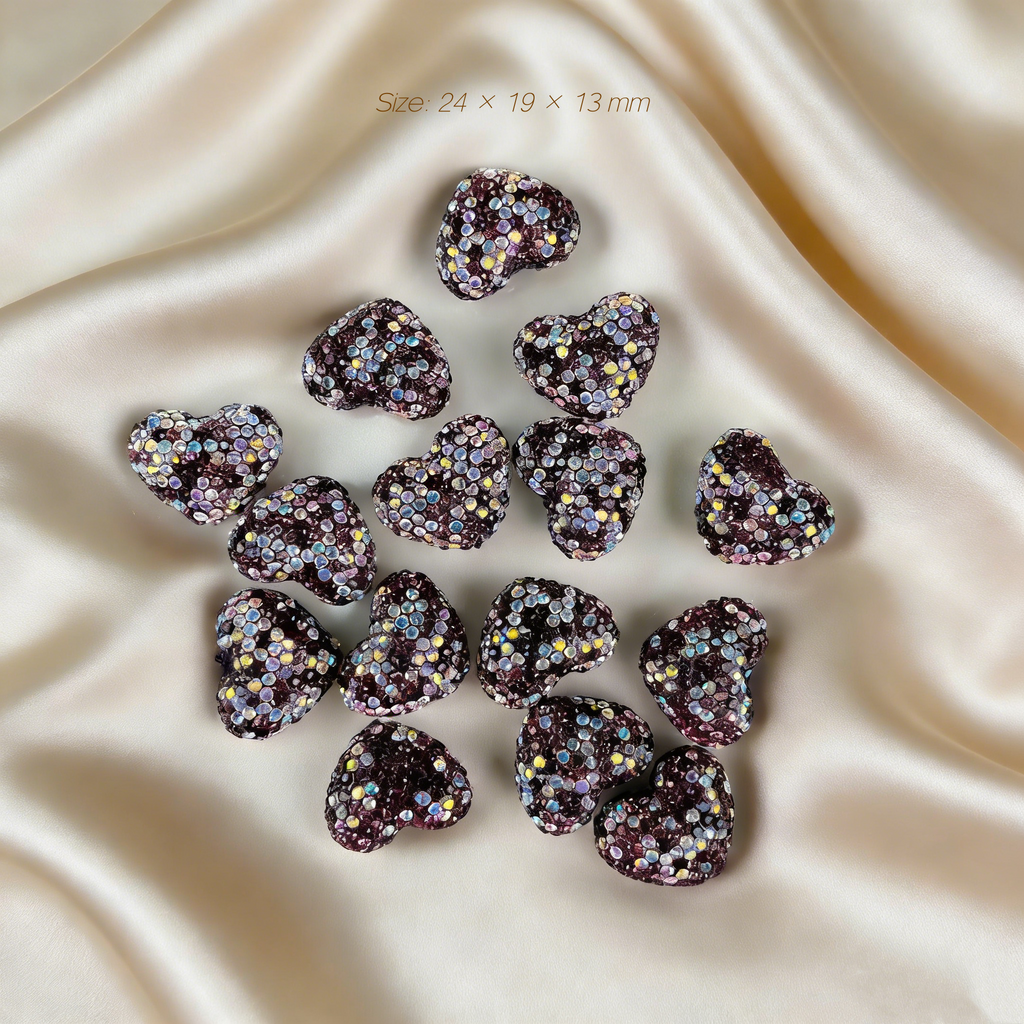 Rhinestone Heart (5pcs/Bag)