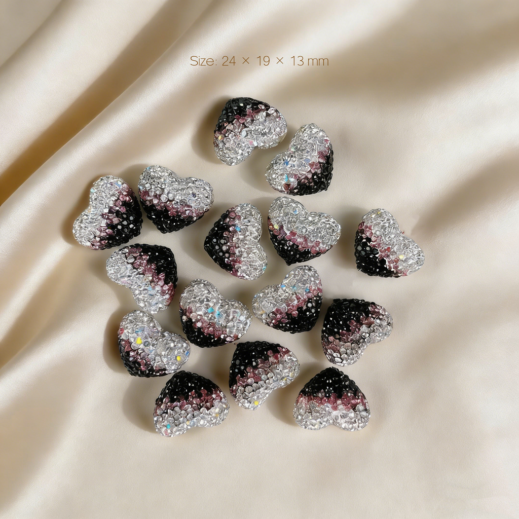 Rhinestone Heart (5pcs/Bag)