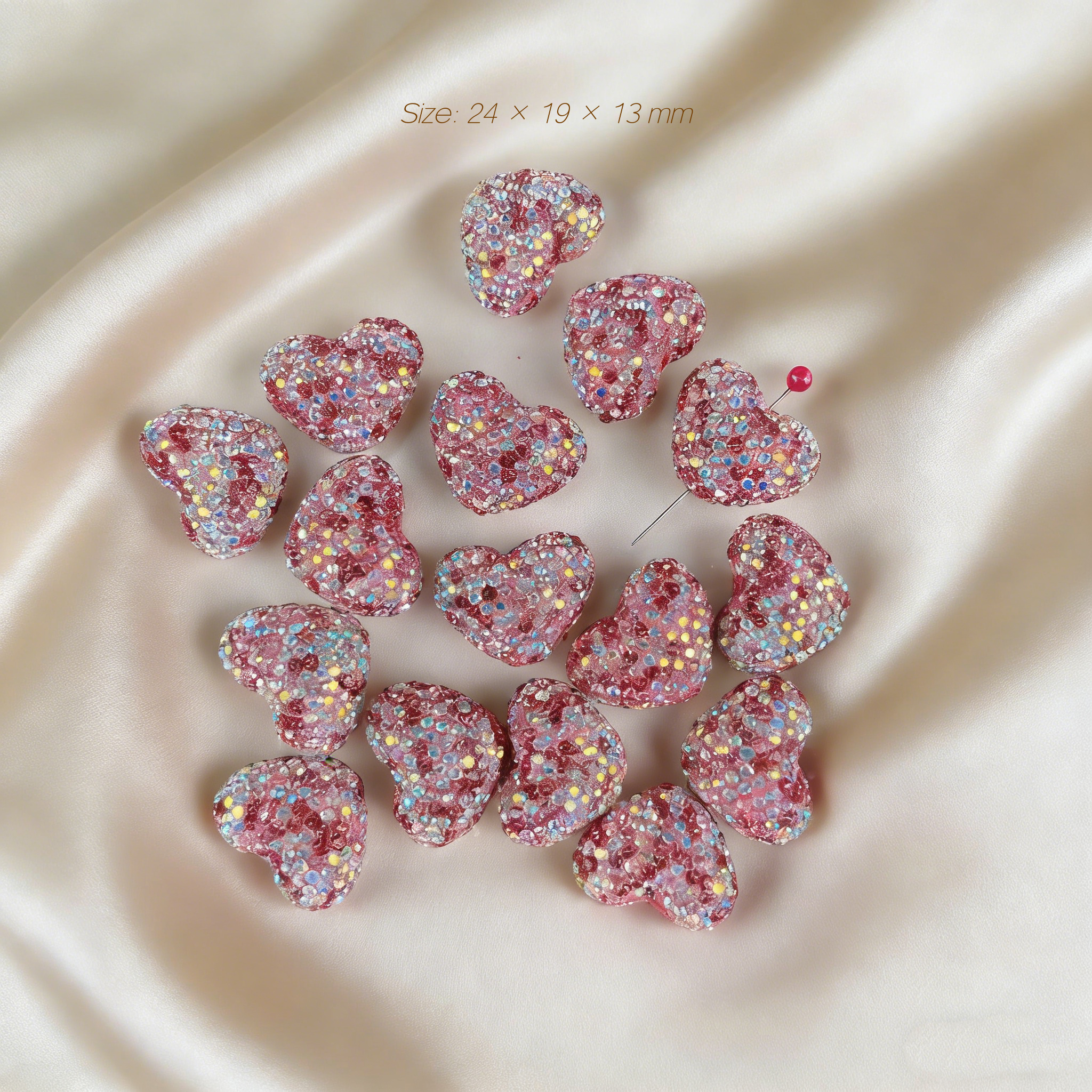 Rhinestone Heart (5pcs/Bag)